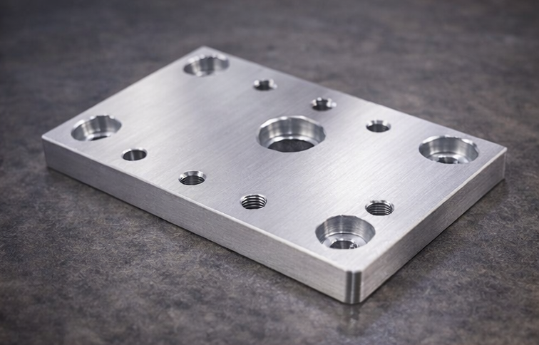 Gefräste Adapterplatte aus Aluminium