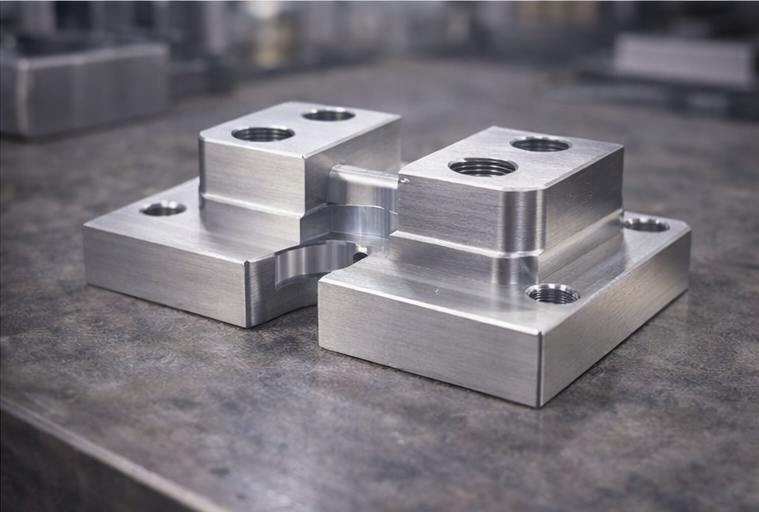 Gefrästes Vorrichtungsteil aus Aluminium